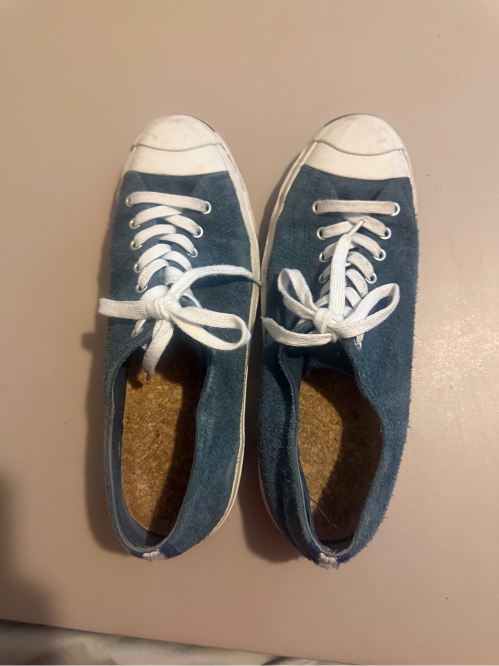 Blue Suede Lace-Up Sneakers